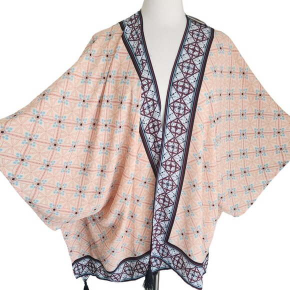 Cato Boho Lynnie Tasseled‎ Kimono size 26/28W Southwestern NWT - Picture 1 of 15